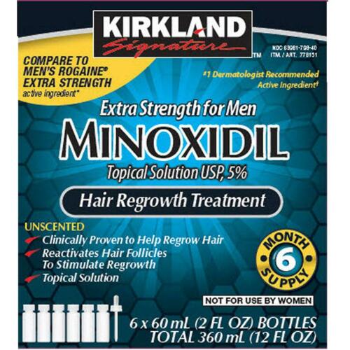 Kirkland Minoxidil 5% Extra Strength 6 Month Supply Mens Hair Treatment Chop