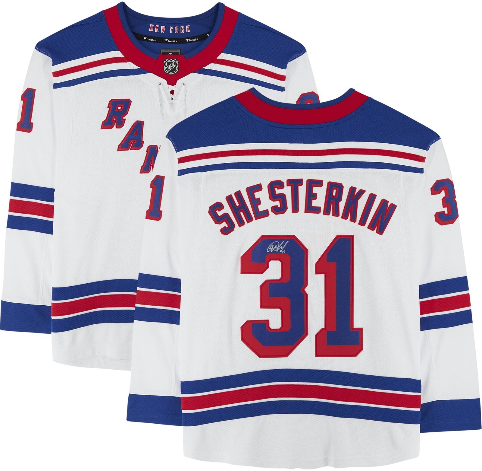 Igor Shesterkin New York Rangers Autographed White Fanatics Breakaway Jersey