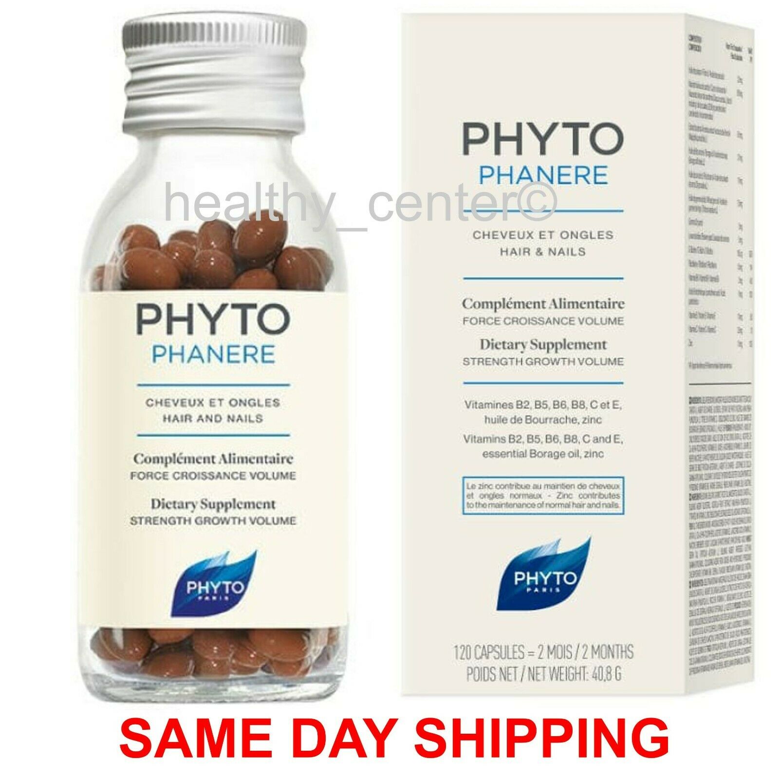 Phyto Phytophanere Hair & Nails Dietary Supplements 120 Caps (two Month Supply)