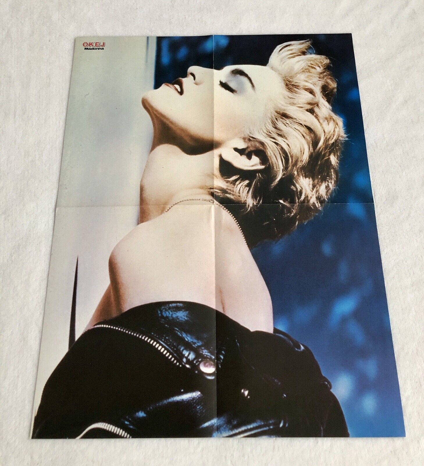 Madonna 1986 True Blue Swedish Poster Music Magazine Okej 1980s Rare Vintage