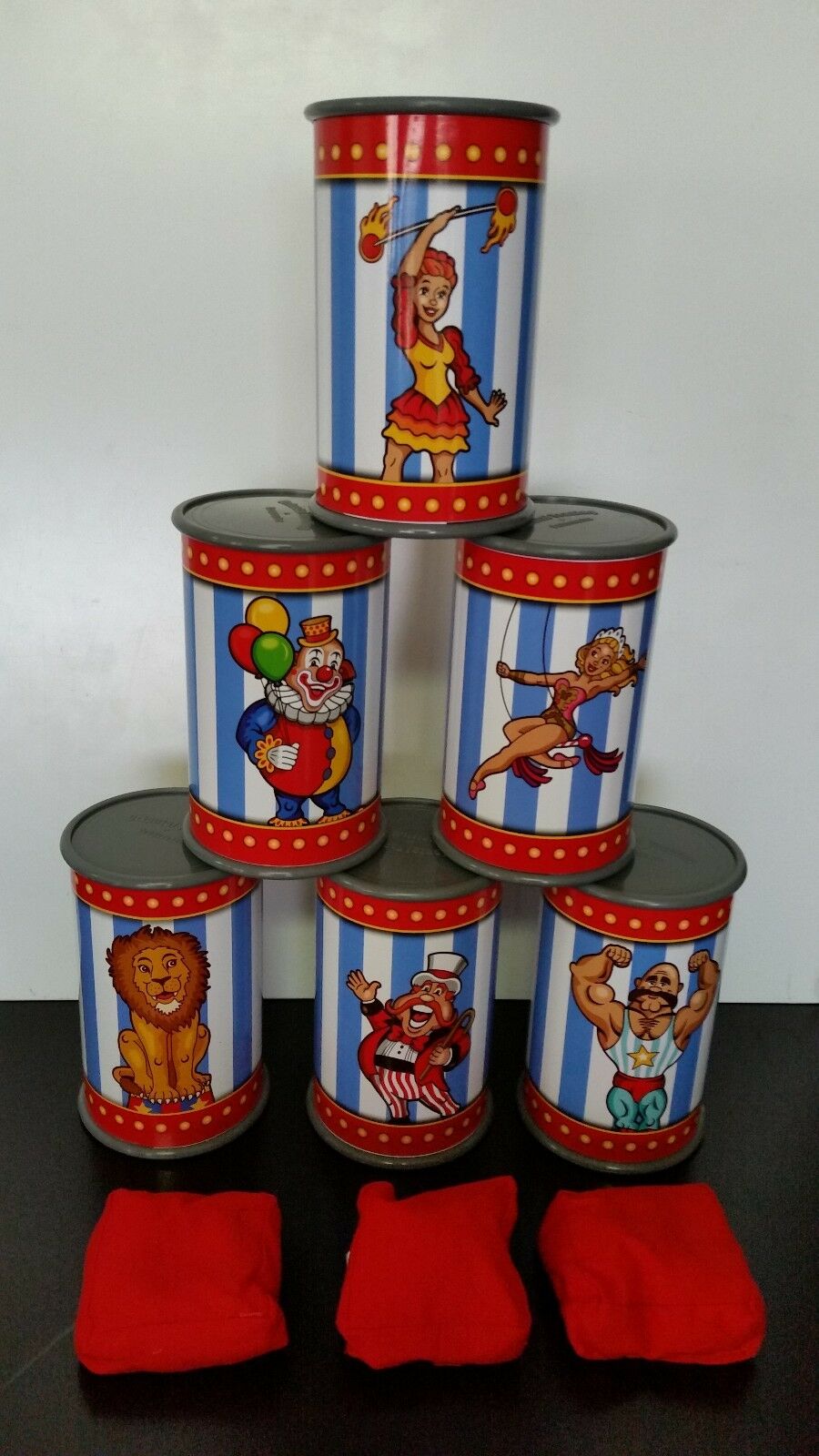 New - Kids Carnival Can Bean Bag Toss Game - Birthday Picnic Party Circus Gift