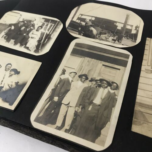 Vtg 121+ Photo Album Scrapbook Black African American Family 1910s-20s Flapper
