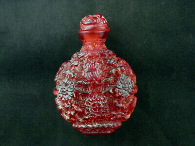 Beautiful Chinese Red Beeswax *ritual Implement* Snuff Bottle Uu014