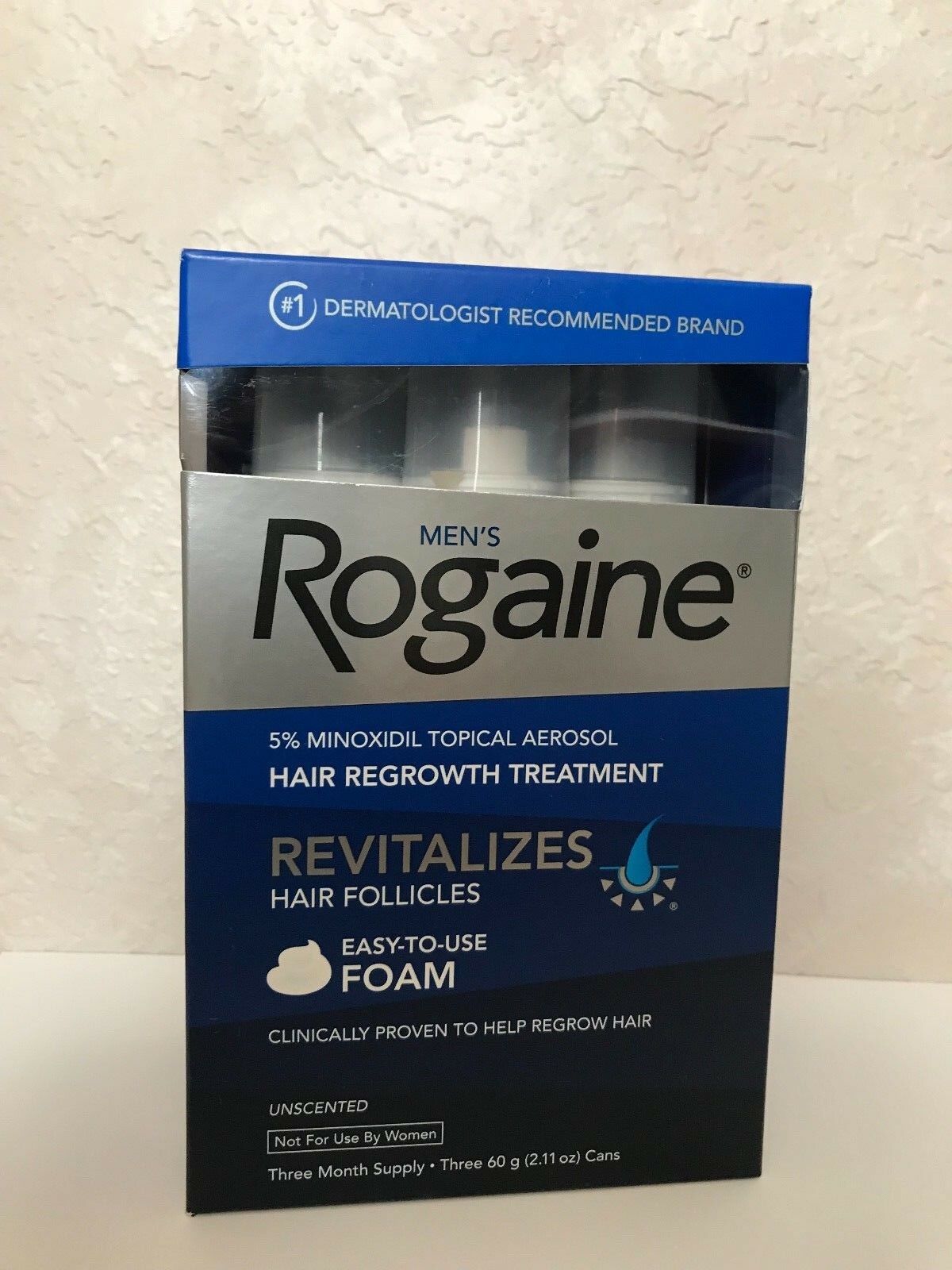 Men's Rogaine 5% Minoxidil Hair Regrowth Treatment Foam - 3 Months Supply - New!