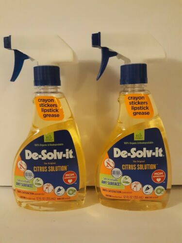 2 Pack De-solv-it Original Citrus Scent All Purpose Cleaner 12 Oz Spray Bottle