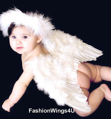 Fashionwings (tm) White Feather Angel Wings For 6-18 Month Baby, W/halo, Poster