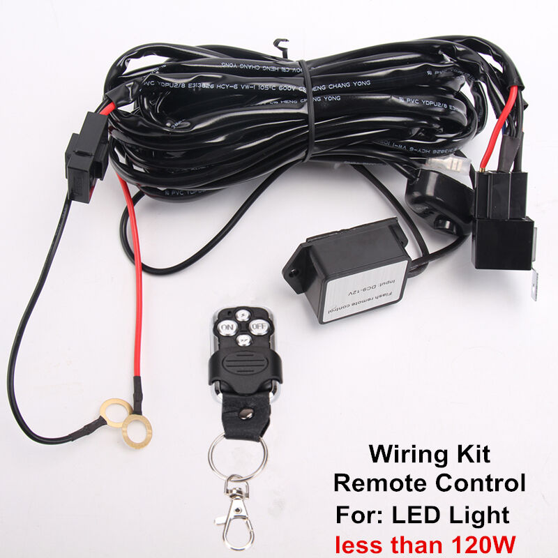 2leads Remote Control Wiring Harness Kit Flash Strobe Switch Relay Led Light Bar