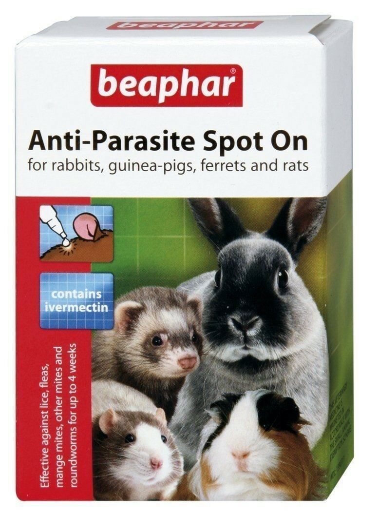 Beaphar Anti-parasite Spot On Rabbit Guinea Pig Ferrets Wormer Lice Fleas