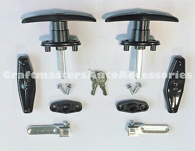 Truck Cap, Topper Black Handles,locks W/covers  Bauer #t311-2 Complete Set