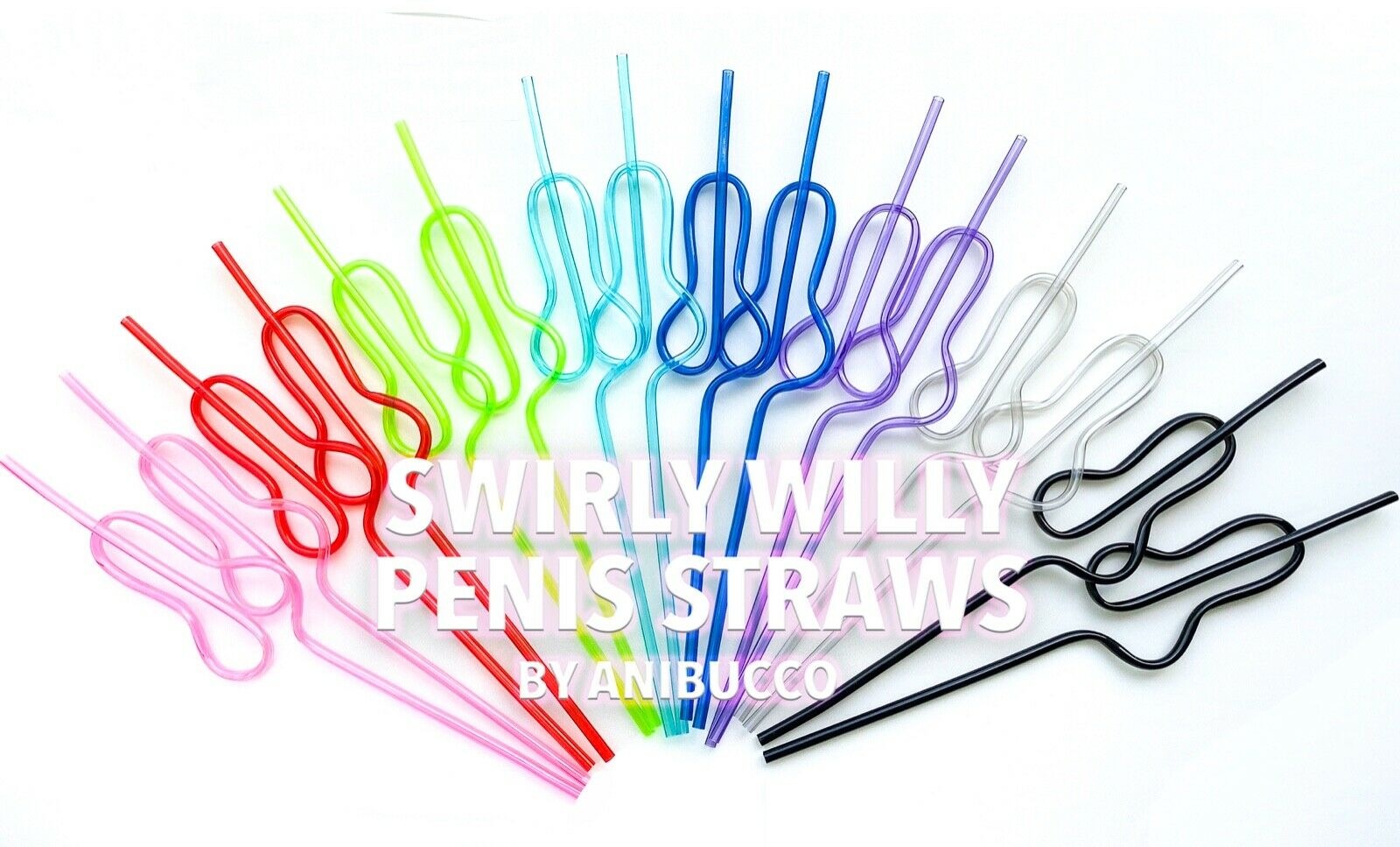 Bachelorette Party Penis Dick Drinking Straws Supplies Decorations Favors Swirly