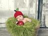 Mongolian Faux Fur Olive Green Photo Prop Newborn Nest 18 X 20 Inches