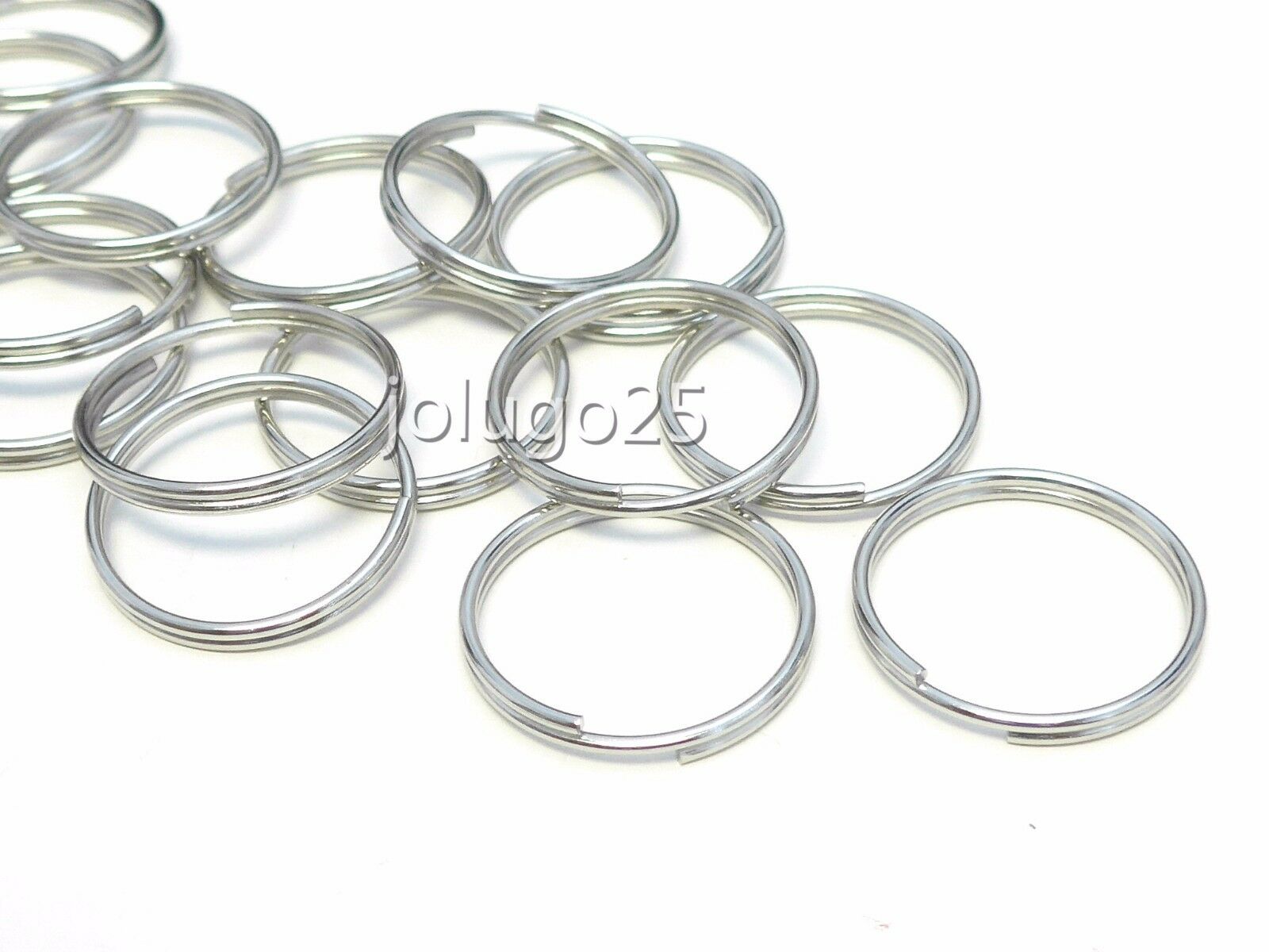 100 1" Key Rings Key Chains 1 Inch Split Rings Nickel Plated K27-100