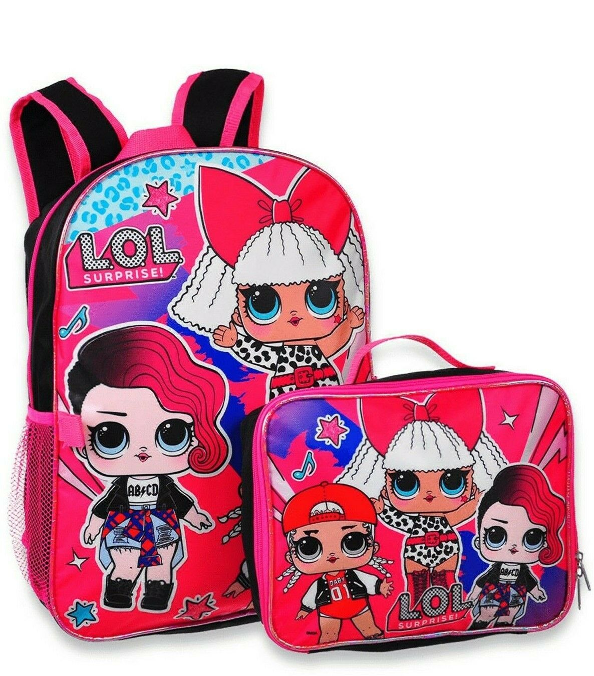 L.o.l. Surprise Lol Girls Cute School Book Bag Backpack Lunch Box Doll Kids Gift