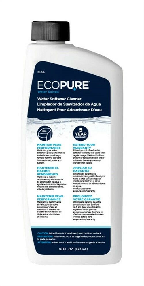 Ecopure Water Solved Water Softener Cleaner Liquid 16 Oz. (pack Of 3)