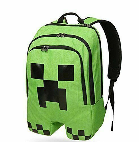 Minecraft School Backpack Rucksack Waterproof Book Creeper Storage Bag Sports
