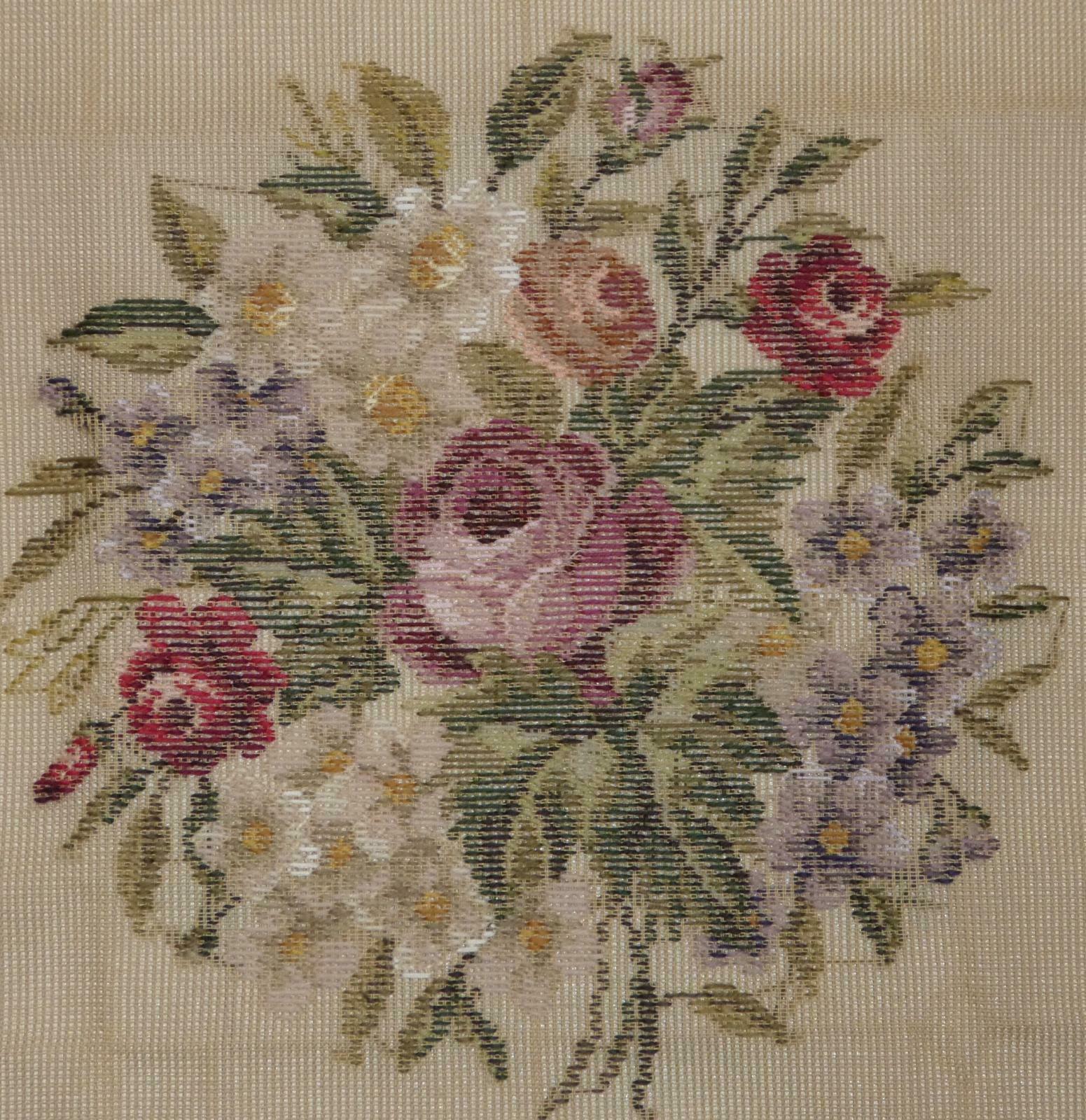Tramme Tapestry/needlepoint Kit – Spring Flowers For Cushion Or Stool Top