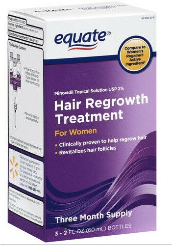 Equate Women's Hair Regrowth Topical Solution 2% Minoxidil 3 Months Supply, 2022