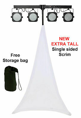 White Extra Tall Spandex Lycra Speaker Scrim Dj Tripod Stand Cover Single Sided