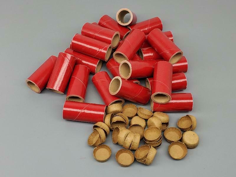 25-pc Kit  M80 Fireworks Gloss Red Pyro Tubes End Plugs  9/16" X 1-1/2" X 1/16"