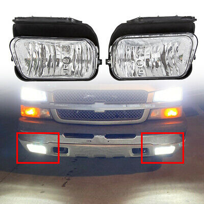 Bumper Fog Lights Lamps Pair Left+right For 2003-2006 Chevy Silverado Avalanche