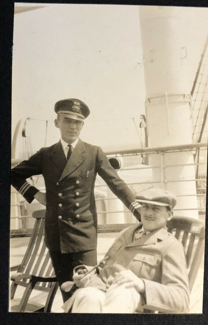 1924 Lot Of 11 Amateur Photographs Photos Cruise Passenger Ship People On Deck