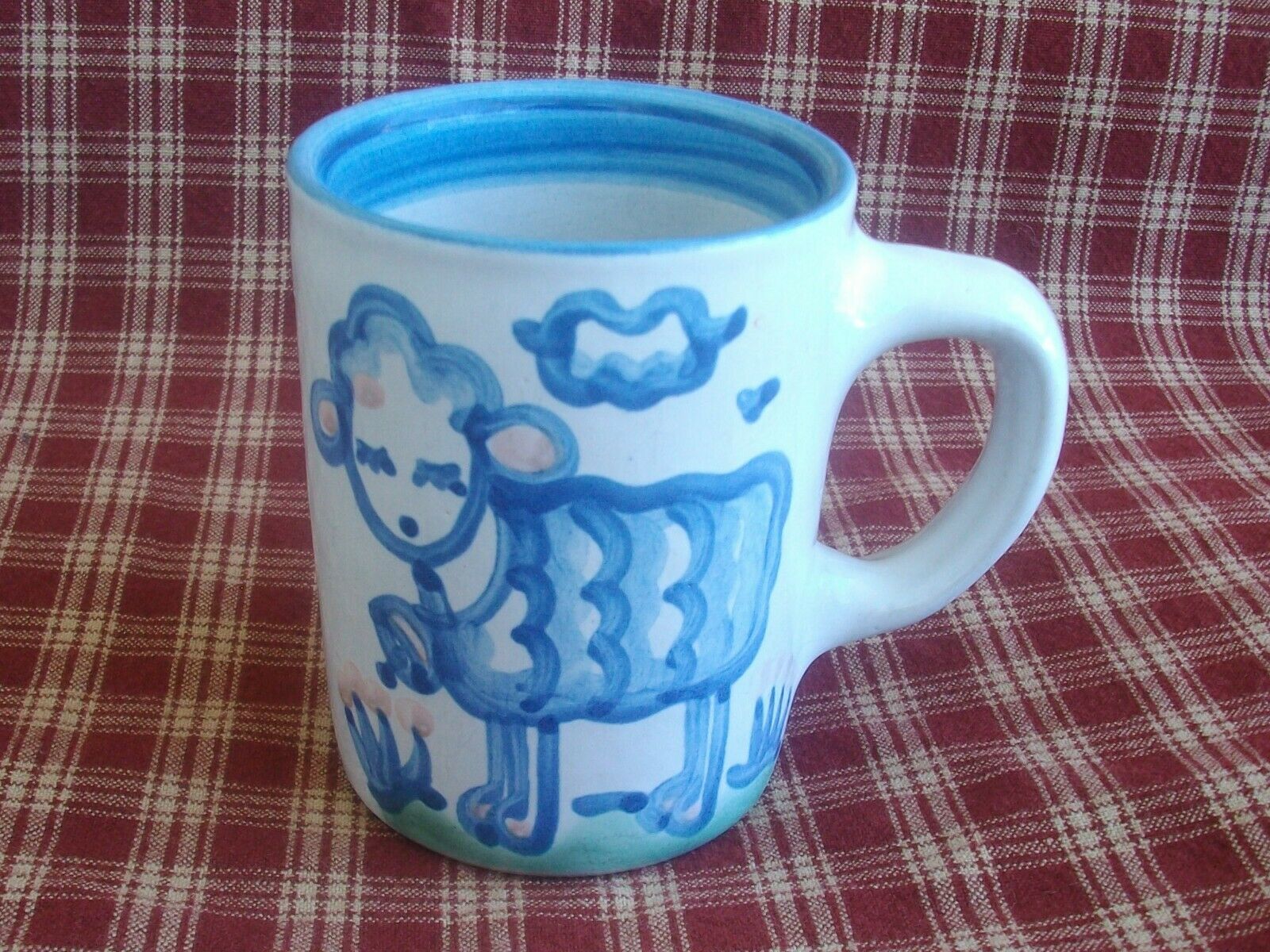 ~vintage M.a. Hadley Lamb Coffee Mug~hand Painted~signed~the End~pottery~sheep~