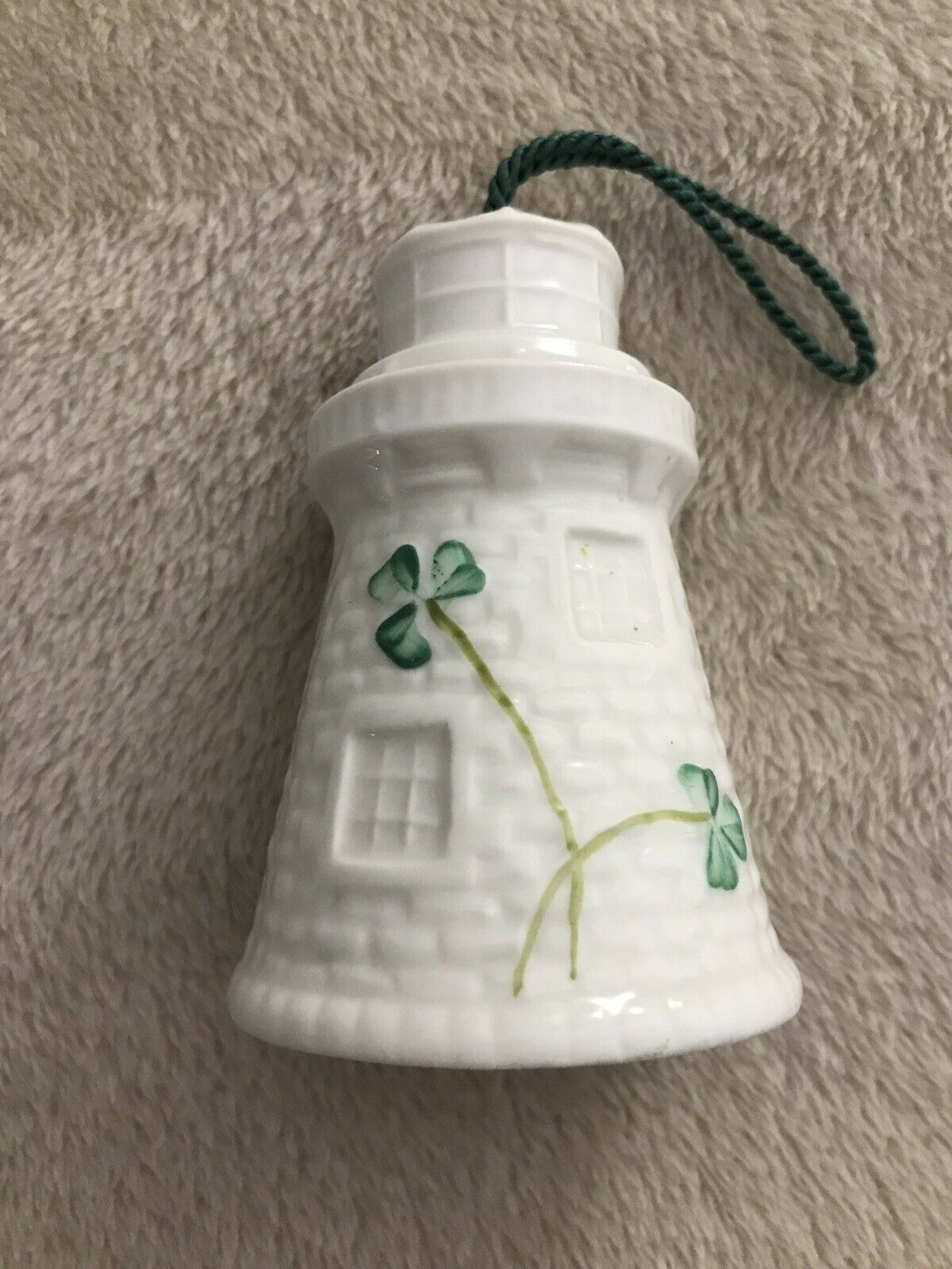 Ireland Belleek Fine Parian China Youghal Lighthouse Bell Ornament. Model B2621