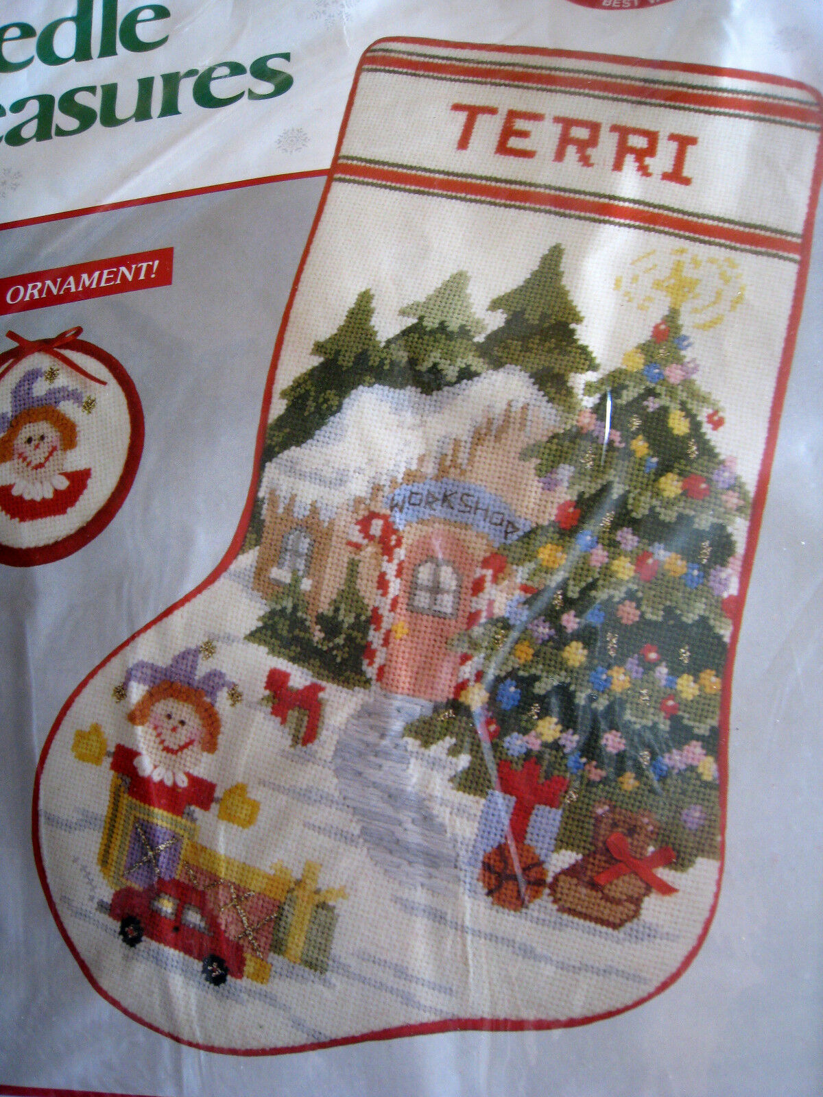 Needle Treasures Christmas Needlepoint Stocking Kit,santa's Workshop,06858,16"