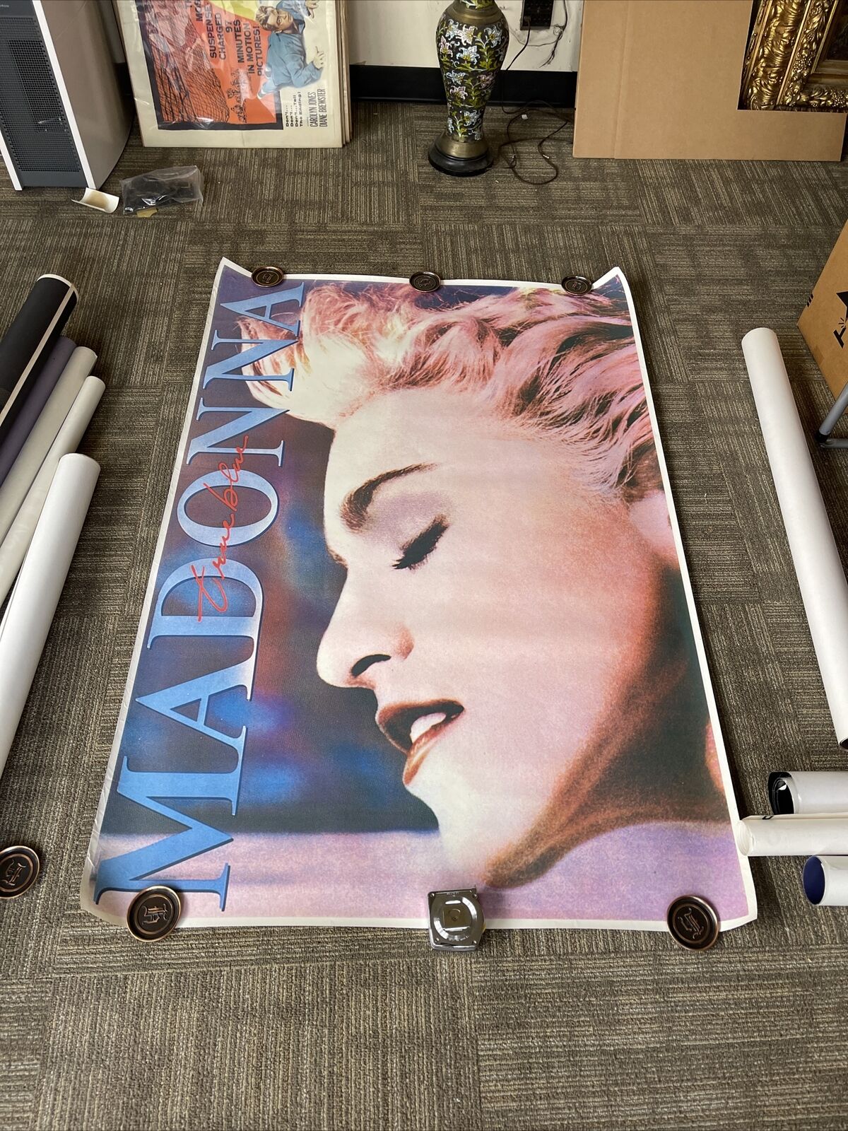 #81 1986 Madonna True Blue Record Subway Promo Poster Original 40 X 60” Rare