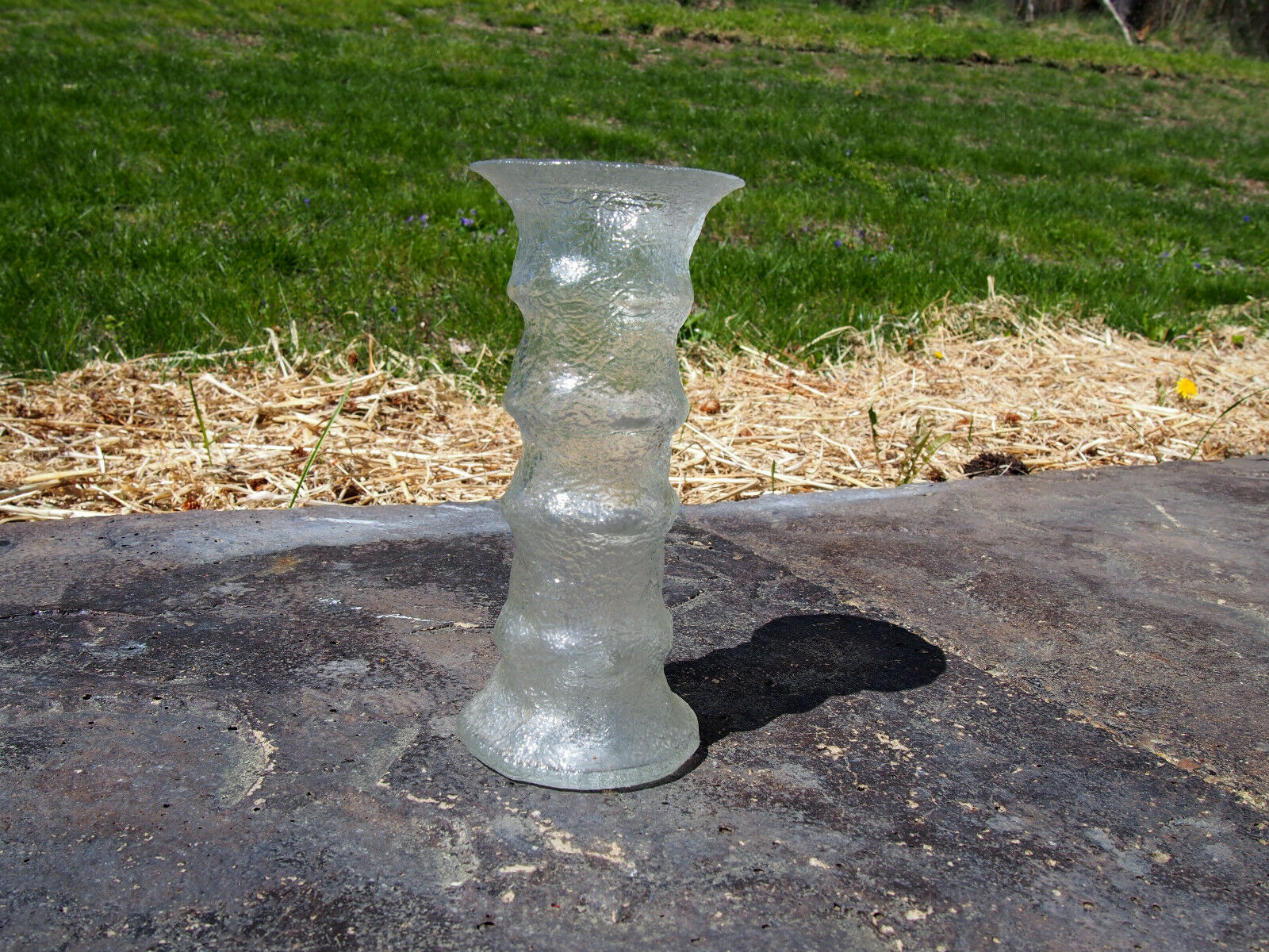 Vintage Frosty Glass Vase C-918 Made In U.s.a.