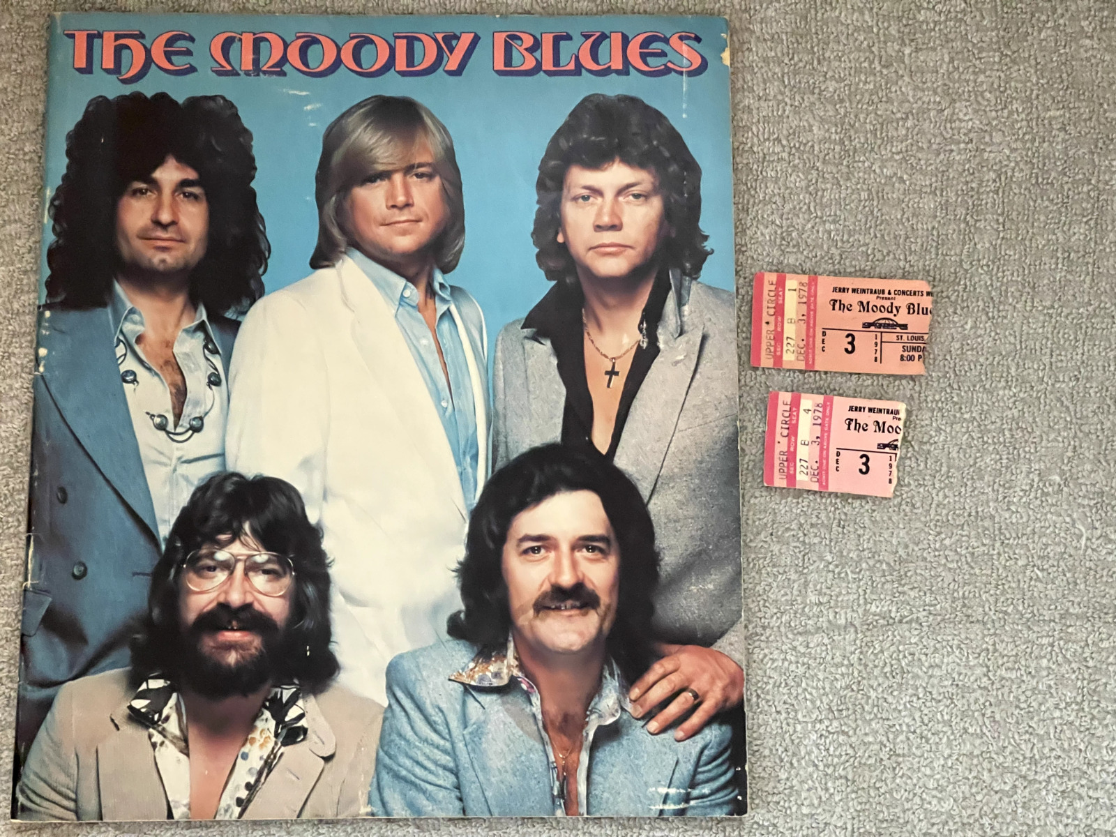 Moody Blues 1978 Octave Tour Concert Program W/ 2 Ticket Stubs