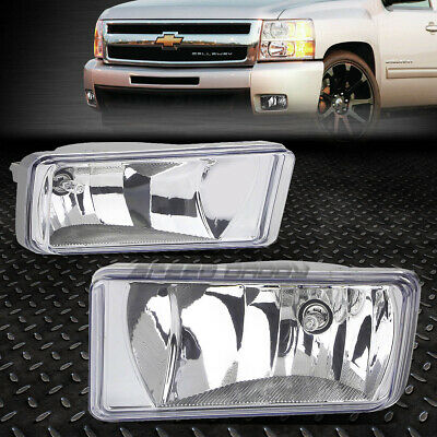 For 07-15 Chevy Silverado Gmc Sierra Clear Lens Bumper Driving Fog Light Lamps