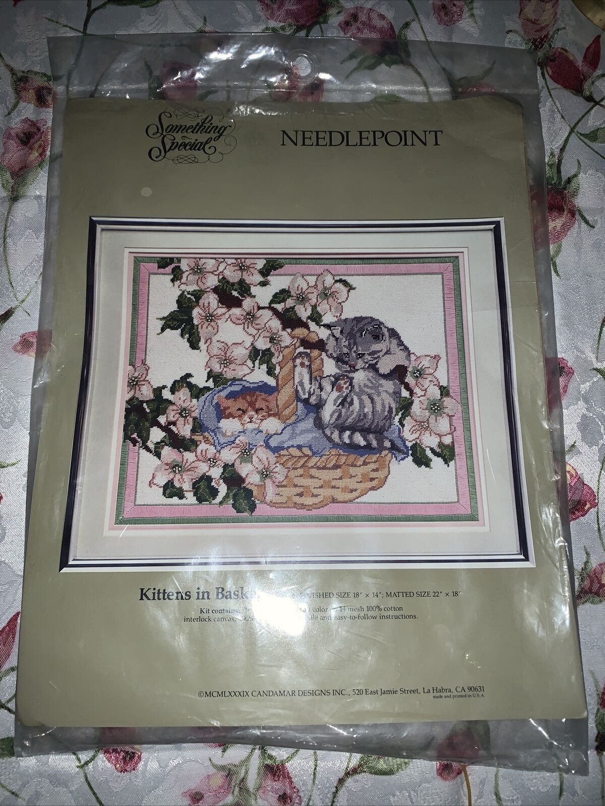 New Something Special Needlepoint Kittens In Basket 30609