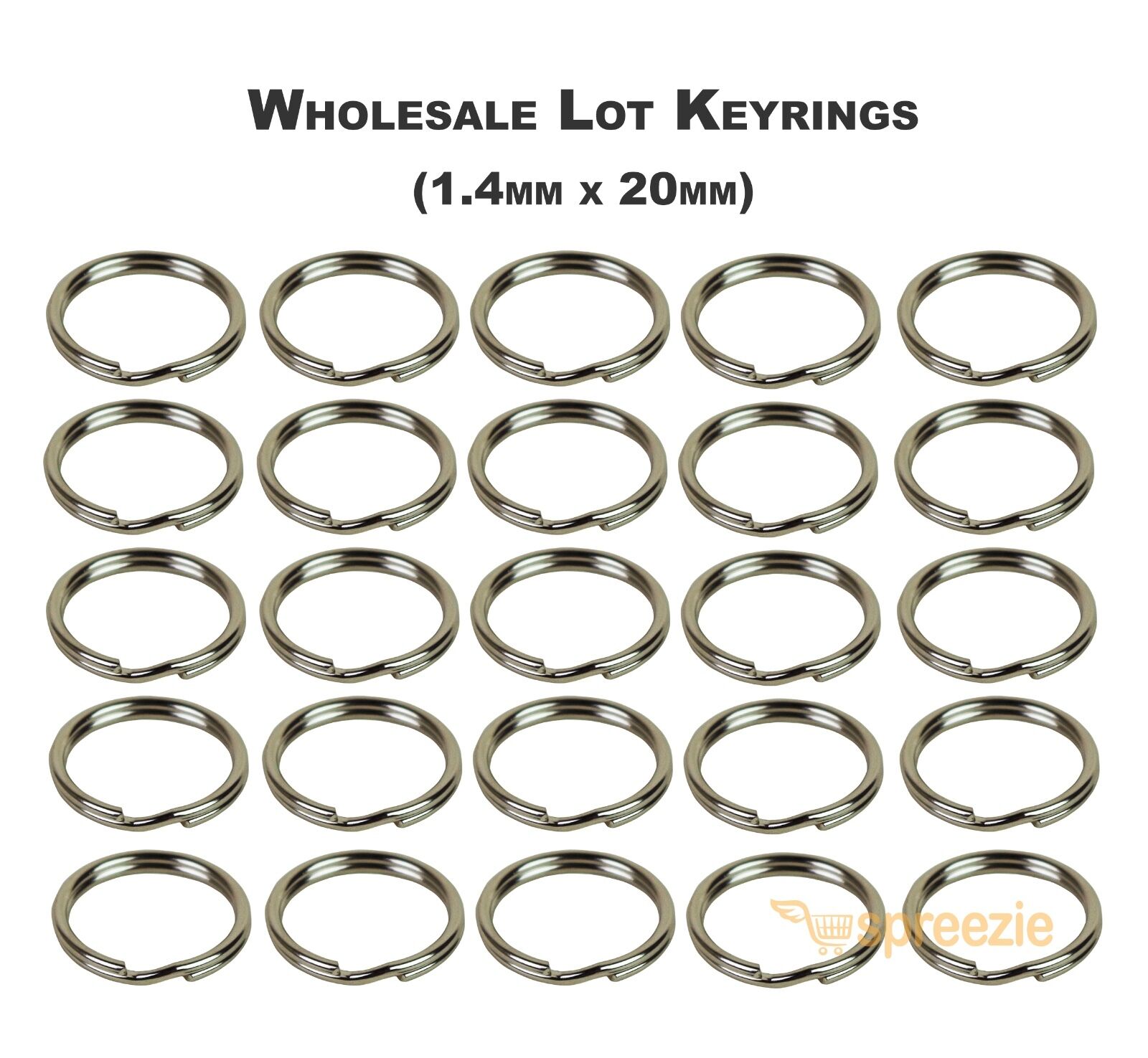 Split Key Rings 3/4" Keychain Key Holder Locksmith (1.4mm X 20mm) Wholesale Lots