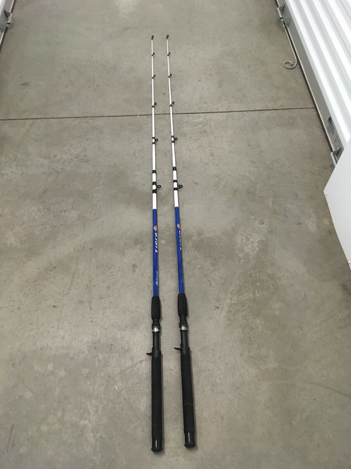 2 Shakespeare Tiger Casting Rods 6'6" Fresh/saltwater Catfish/trolling Mh Blue