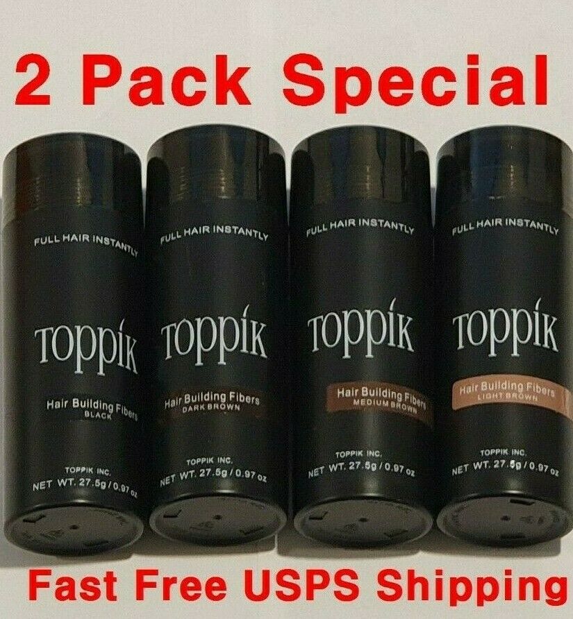⭐ Toppik Hair Building Fibers ✅ Dark Brown Black Medium Brown ✅ 2pcs Special ⭐