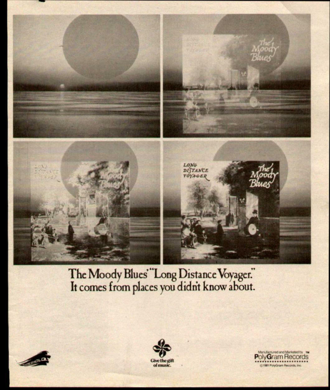1981 Moody Blues "long Distance Voyager" Album Promo Ad