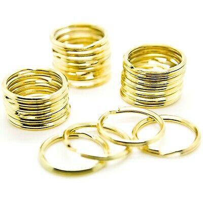 Wholesale Lot 50 Key Rings 24mm 1" Split Ring Gold