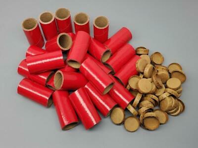 25 Fireworks Tubes & Caps Kit Heavy Wall 1/4 Stick Red 1" X 2-1/2" X 1/8"  37mm