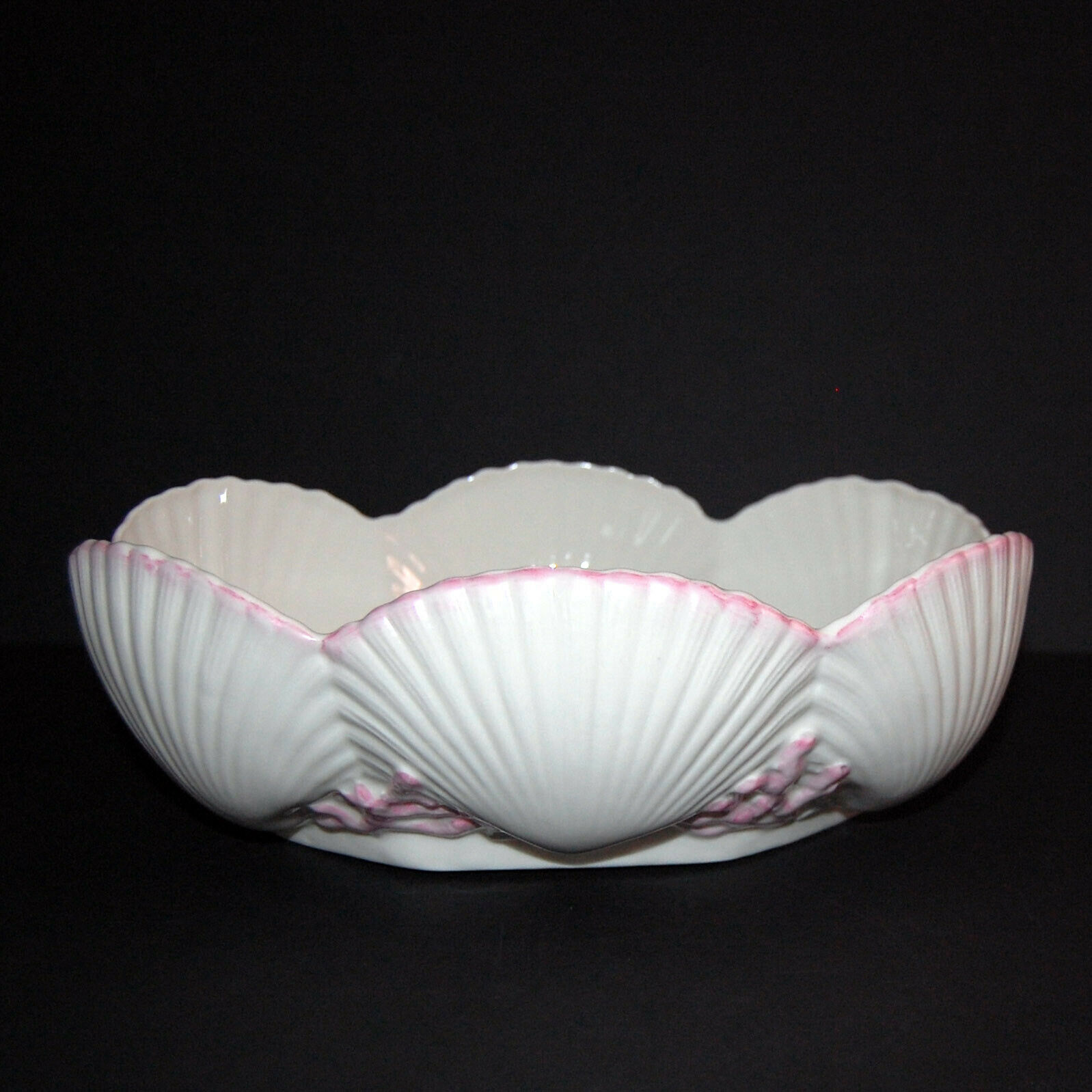 Belleek New Shell Pink Seashell & Coral Oval 9.75" Bowl Centerpiece ~ Ireland