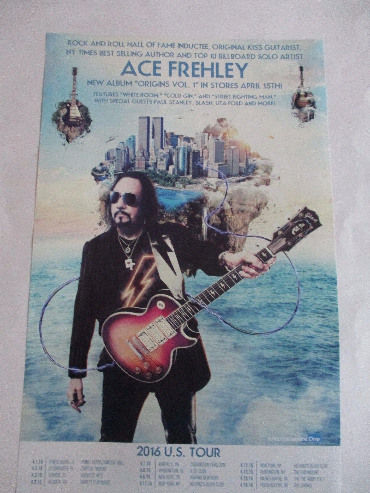 Ace Frehley 2016 Tour Poster Limited Promotional Origins Vol.1  11x17 New