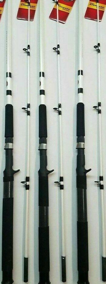 Lot 3 Zebco Authentic Series 6'6" 2-piece Medium Heavy Casting New Rods Catfish!