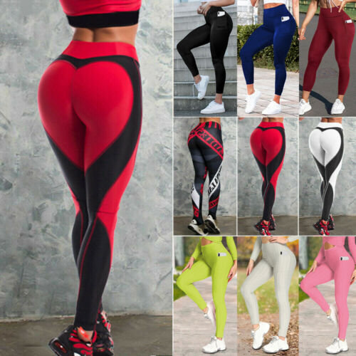 Women High Waist Sports Yoga Pants Print Fitness Gym Leggings Stretch Trousers