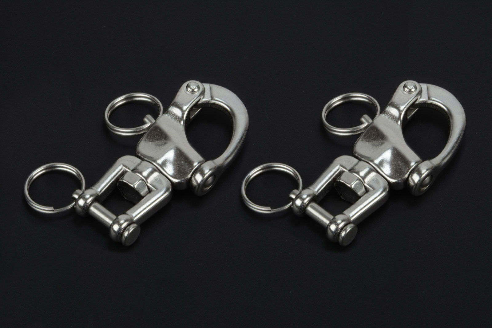 2-3/4" Jaw Swivel Snap Shackle 316 Stainless Steel For Sailboat Halyard 2pcs