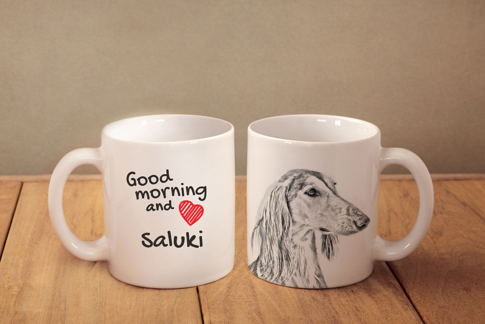 Saluki - Ceramic Cup, Mug "good Morning And Love ", Ca