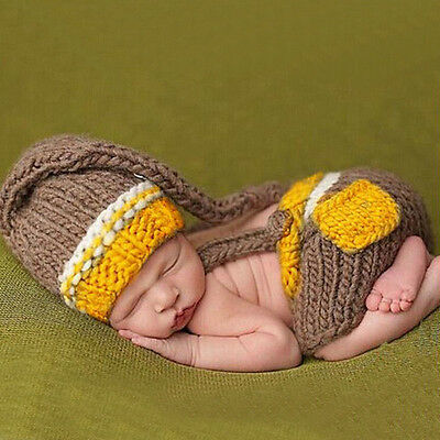 Cute Newborn Baby Girls Boys Crochet Knit Costume Photo Photography Prop Outfits