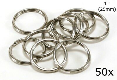 Stainless Steel Key Rings 1" (25mm) Split Ring, Wholesale Lot 50