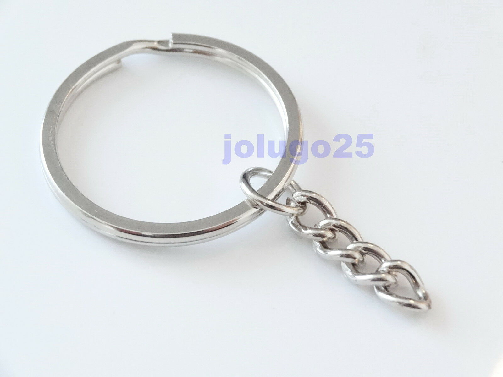 Lot Of 25 50 100 200 New Key Ring With Chain 1 Inch Key Rings K28