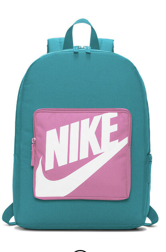 Nike Classic Kids Teal Backpack School Book Bag Ba5928-367 Brand New