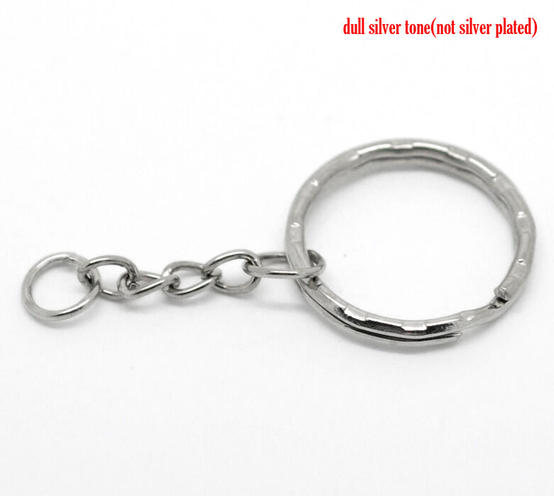 Silver Tone Key Chains & Key Rings 53mm(2 ⅛"),  One Inch Ring Wholesale Lot